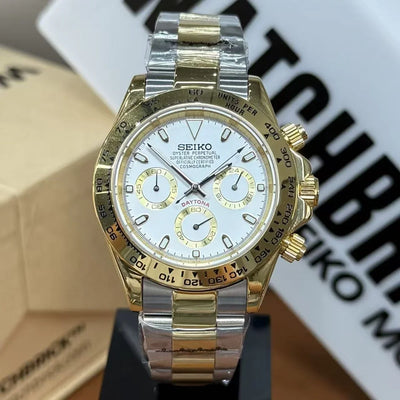 SEIKTONA | Two-Tone Gold White - WB MOD WATCHES