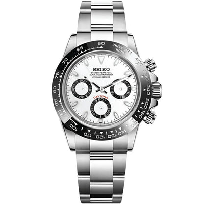 SEIKTONA | White Face VK63 Chrono - WB MOD WATCHES