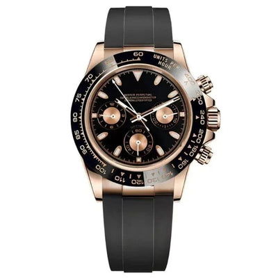 CHRONOTONA| Rose Black Rubber VK63 - WATCHBRICK