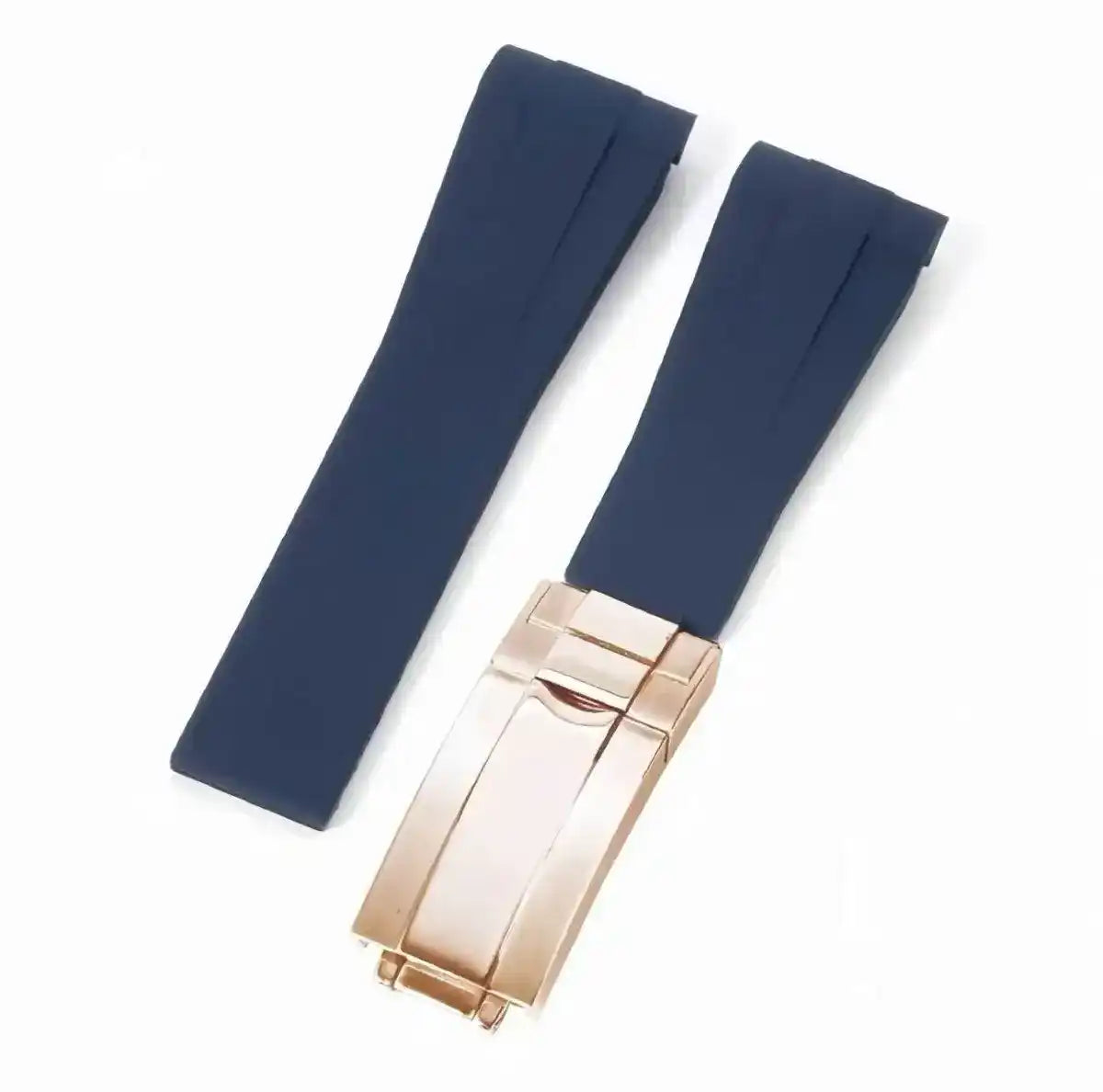 Curved - End Rubber Strap | 20mm Rose - Gold Clasp - WATCHBRICK
