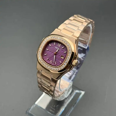 NAUTIKO LADY | Purple Dial Rose Gold NH05 Seiko Mod - 438.00 WATCHBRICK