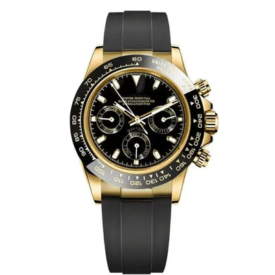 SEITONA | Yellow Gold Black Rubber VK63 - 418.00 WATCHBRICK