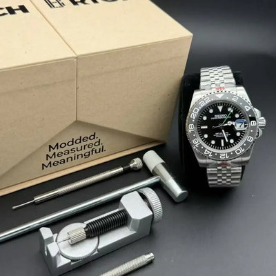 GMT MOD | Bruce Wayne NH34 Custom Watch - WATCHBRICK