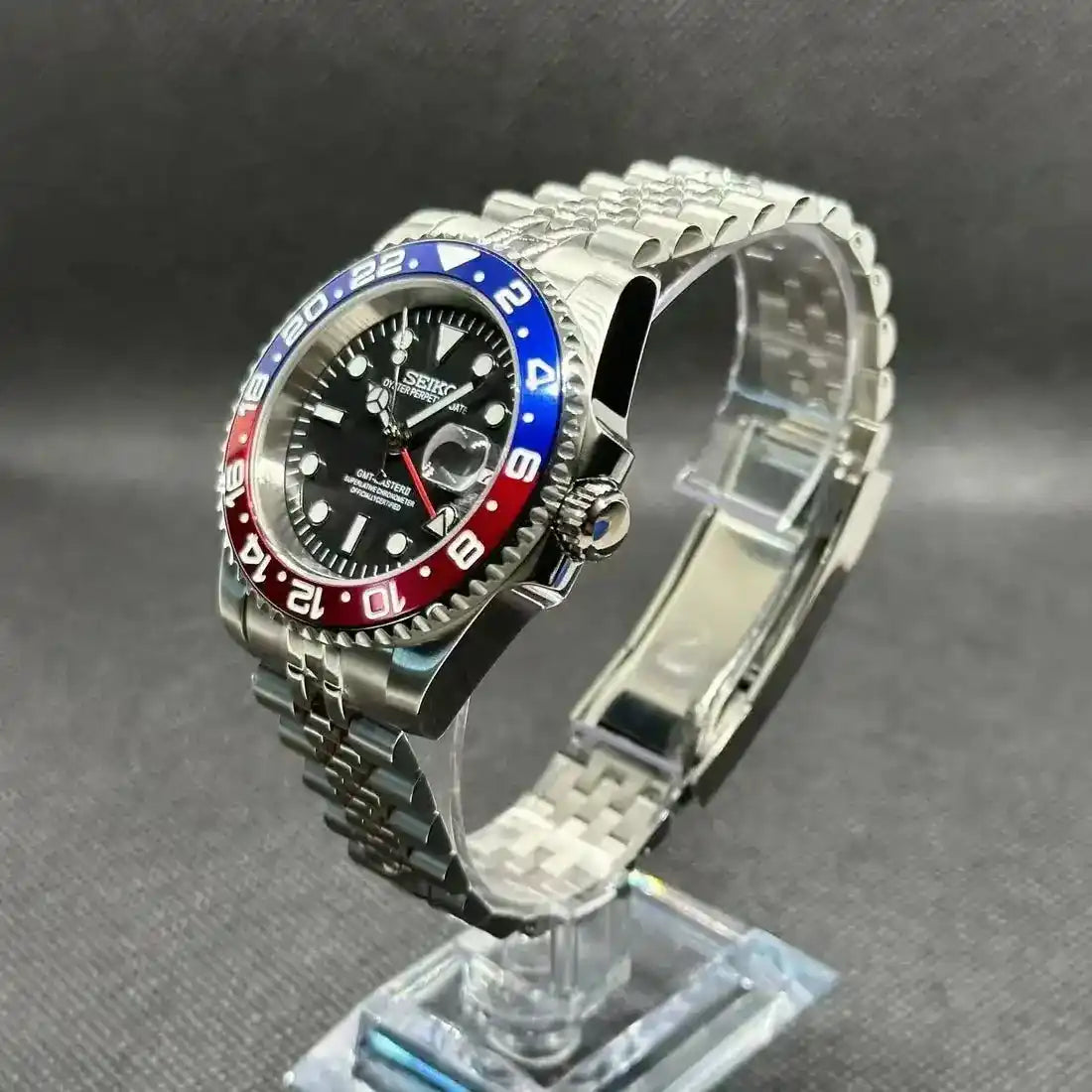 GMTMOD | Pepsi NH34 Custom Watch Custom Seiko Mod Watches – WATCHBRICK