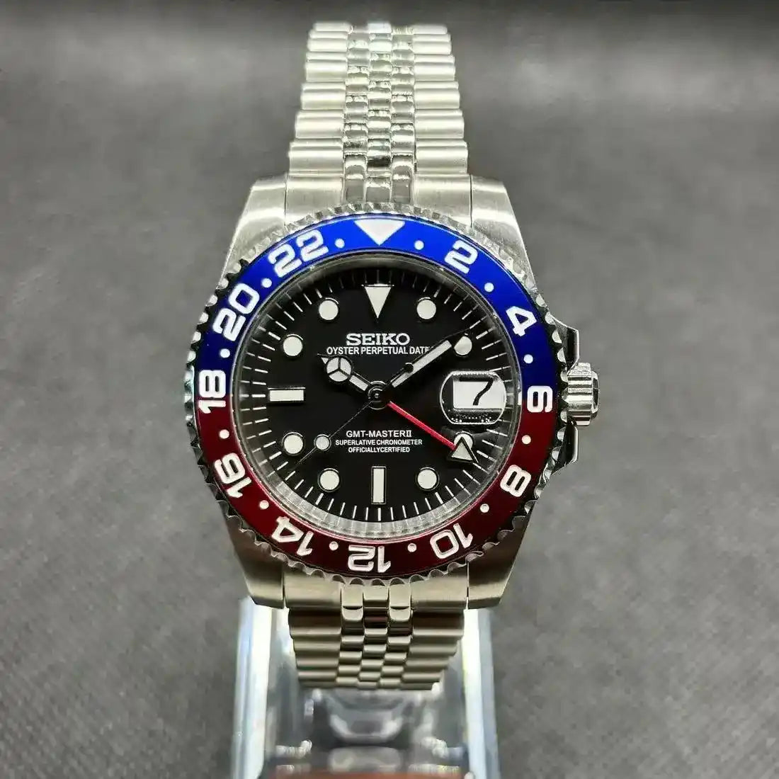 GMTMOD | Pepsi NH34 Custom Watch Custom Seiko Mod Watches – WATCHBRICK