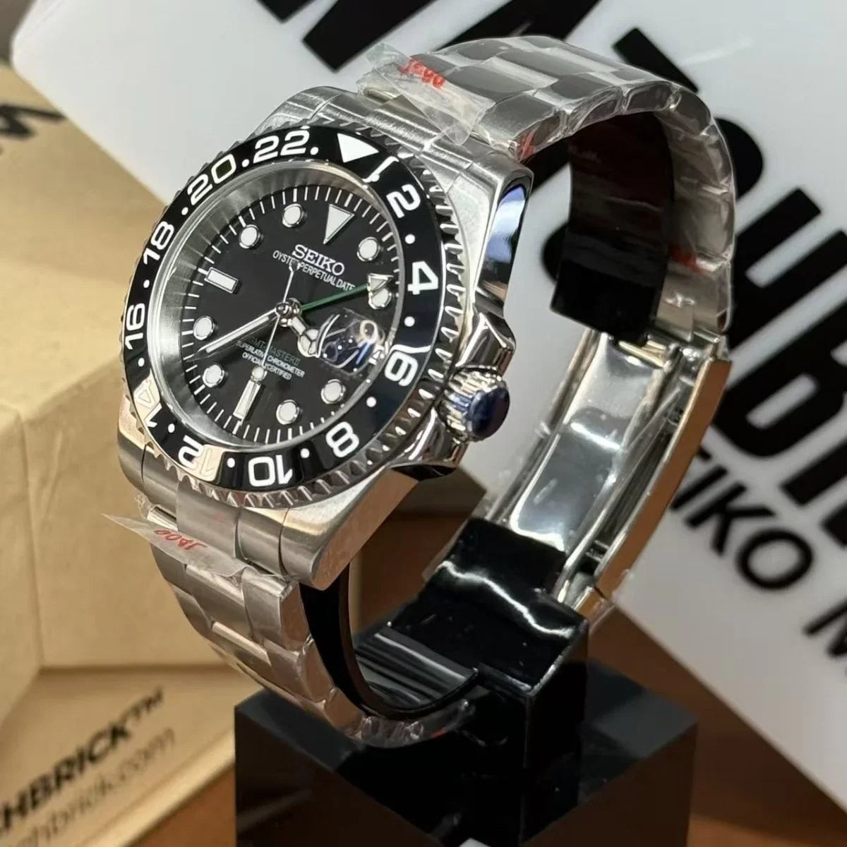 GMTMOD | Black Bezel NH34 - WB MOD WATCHES