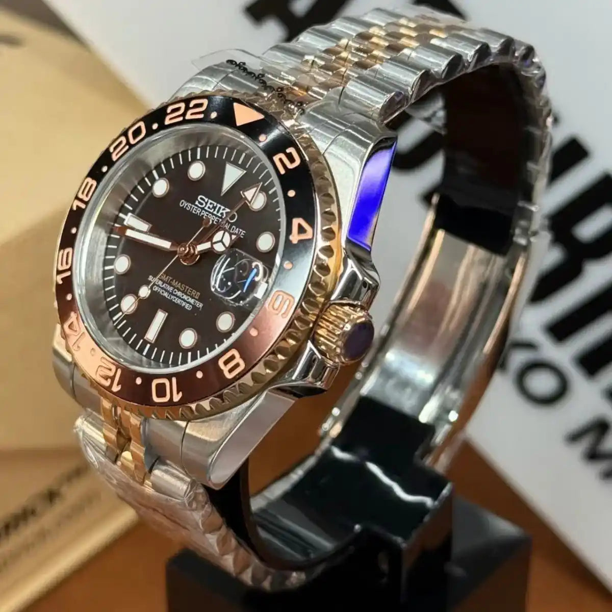 GMT MOD | “Root Beer” NH34 Seiko Mod – WATCHBRICK