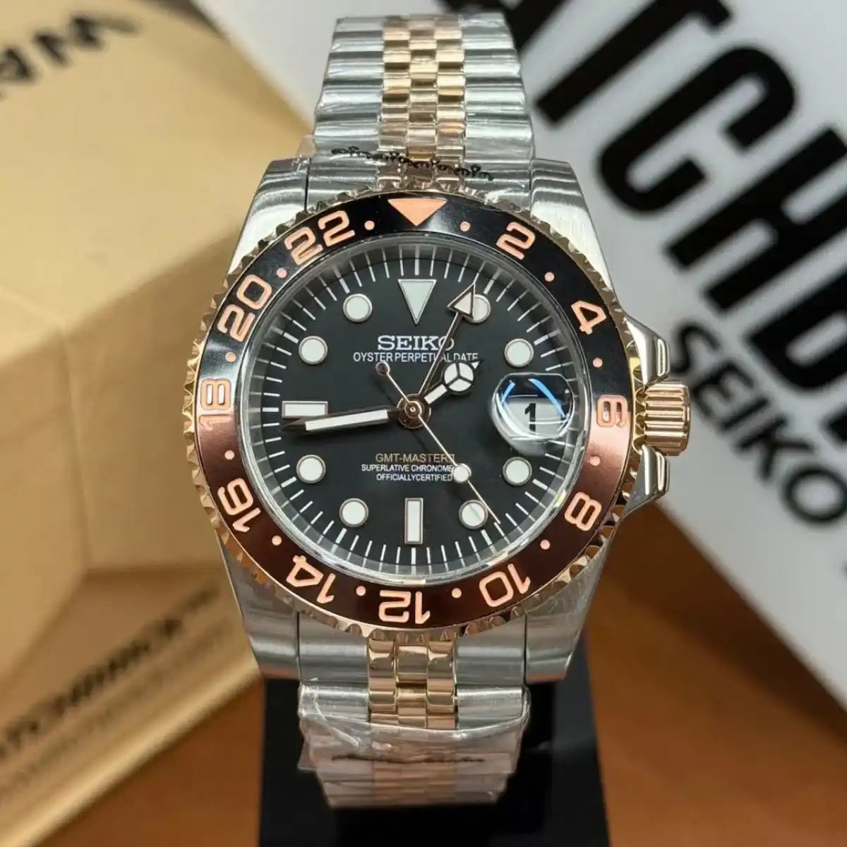 GMT MOD | “Root Beer” NH34 Seiko Mod – WATCHBRICK