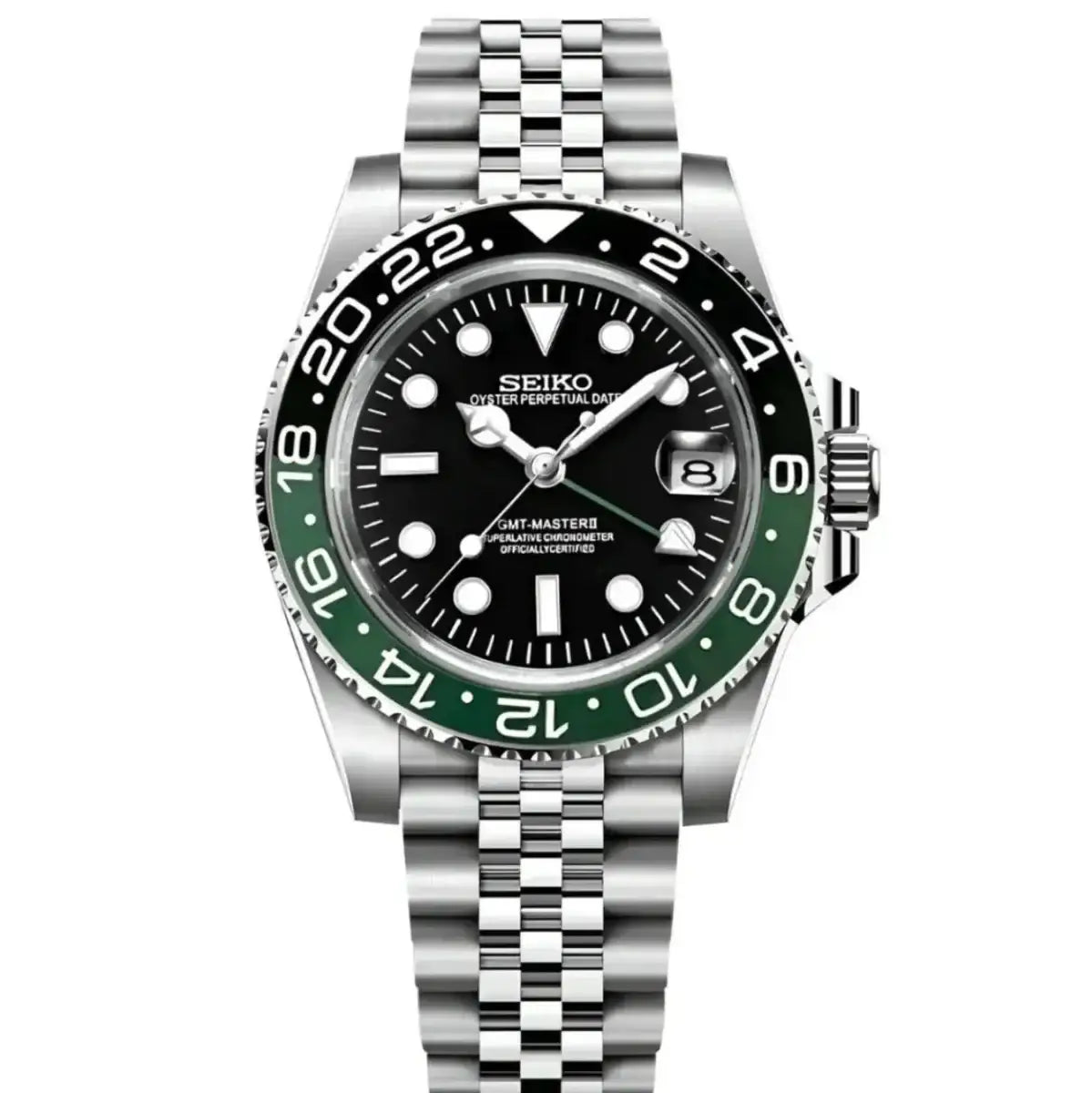 ☆ノーロゴ☆SEIKO製★GMT機能 NH34 GMTMOD | Sprite NH34 Custom Watch Custom Seiko Mod Watches