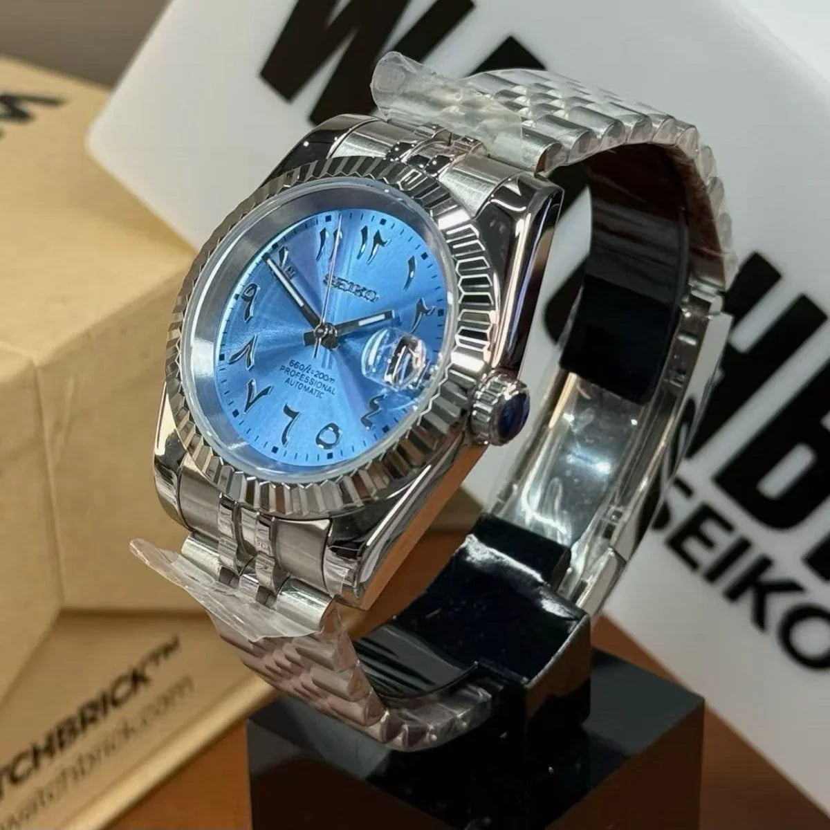 JUSTMOD | Arab Dial Ice Blue (36 / 39mm) - WB MOD WATCHES