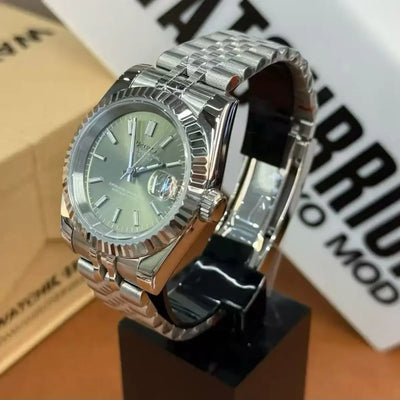 DATEJUST MOD | Emerald Fluted NH35 Date 36/39mm - 398.00 WATCHBRICK