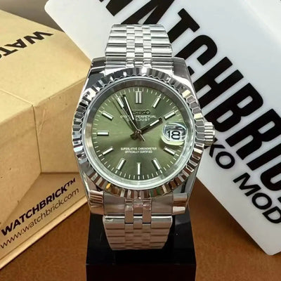 DATEJUST MOD | Emerald Fluted NH35 Date 36/39mm - 398.00 WATCHBRICK