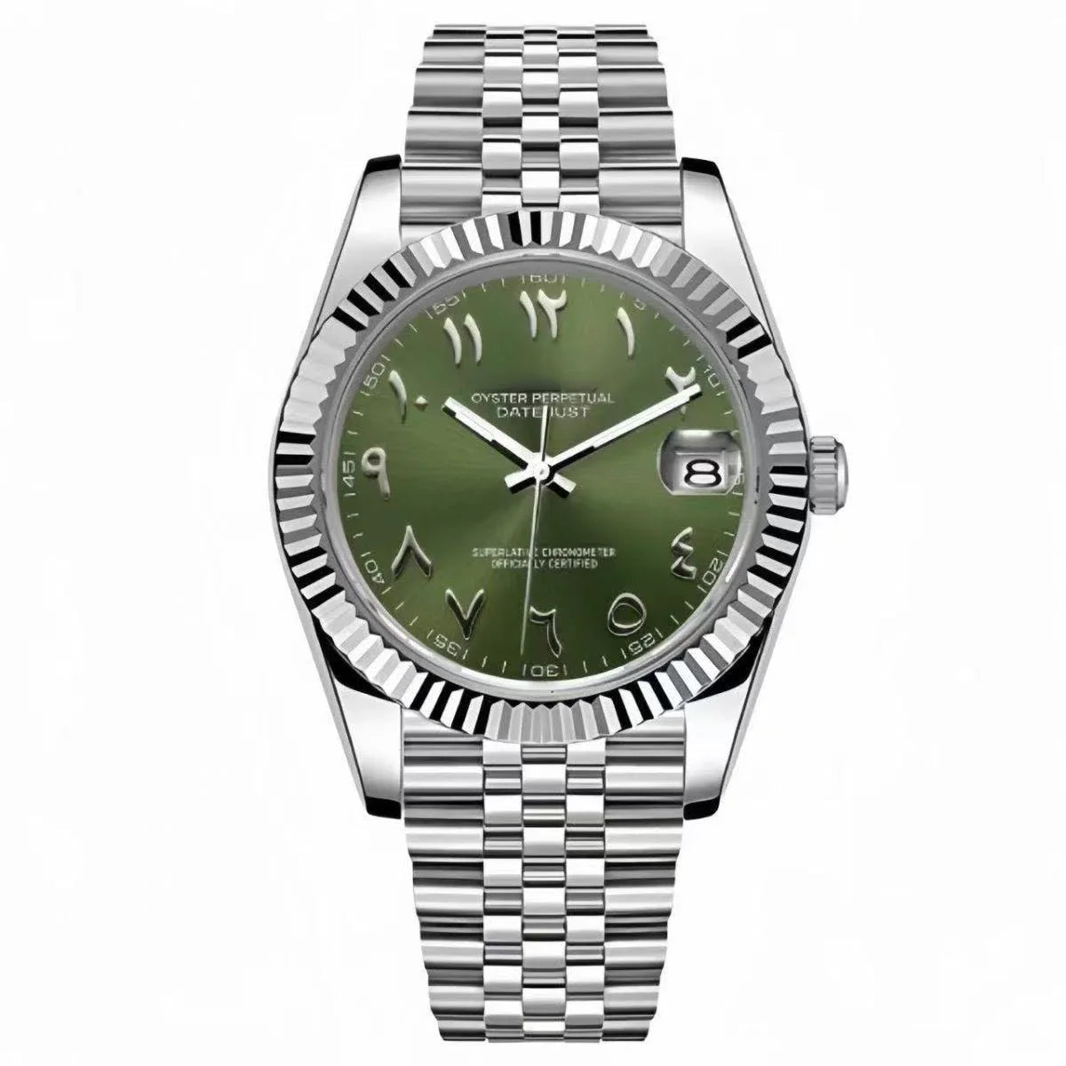 JUSTMOD | Green Sunburst Arabic 36/39mm - WATCHBRICK