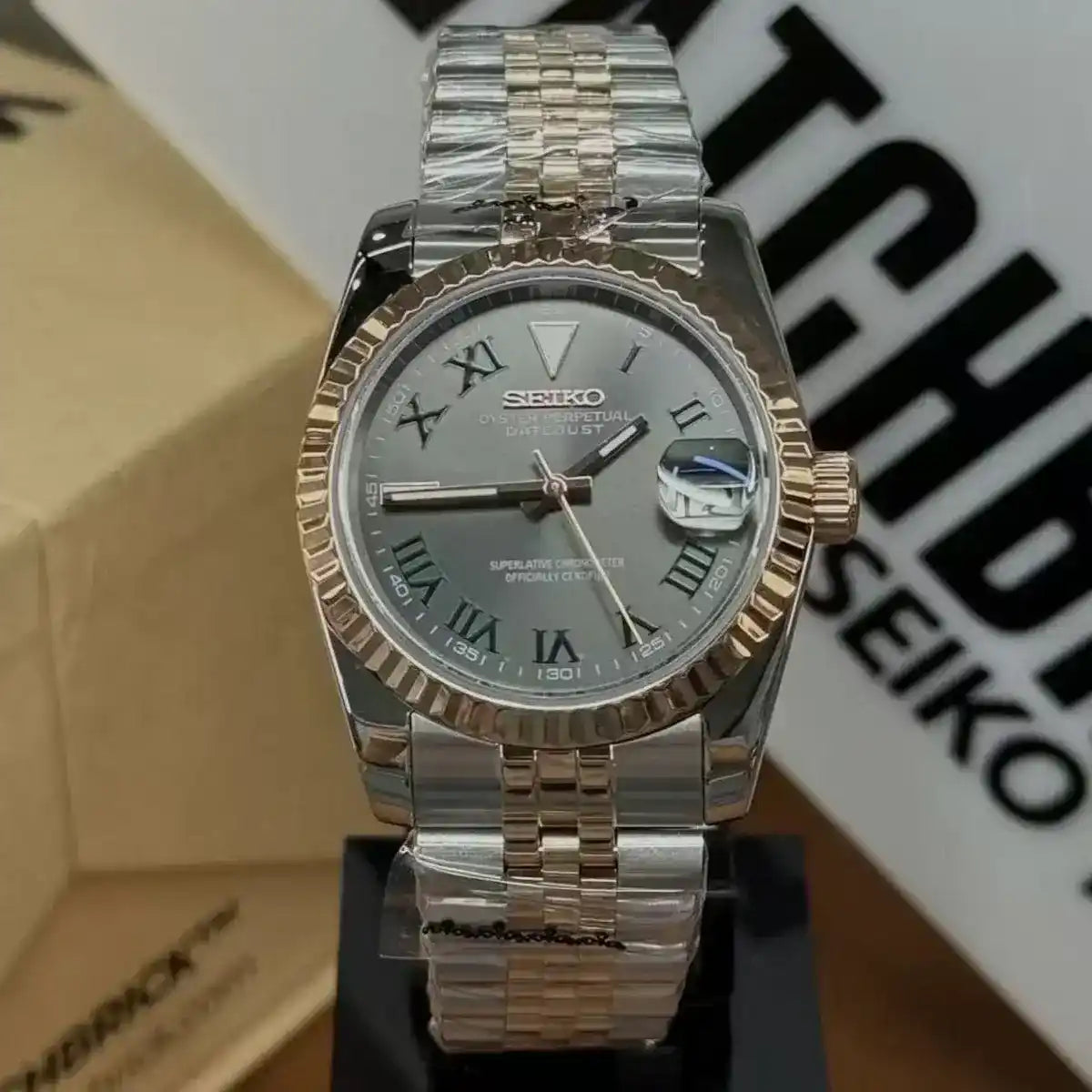 JUSTMOD | Two-Tone Wimbledon NH35 Seiko Mod Custom Seiko Mod 