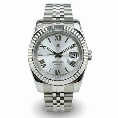 DATEJUST MOD | White Roman Dial Silver (36 / 39mm) - 398.00 WATCHBRICK
