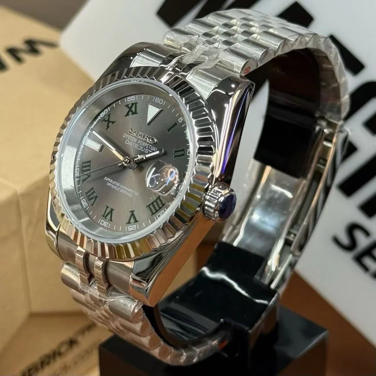 JUSTMOD | Green Roman NH35 Auto - WB MOD WATCHES