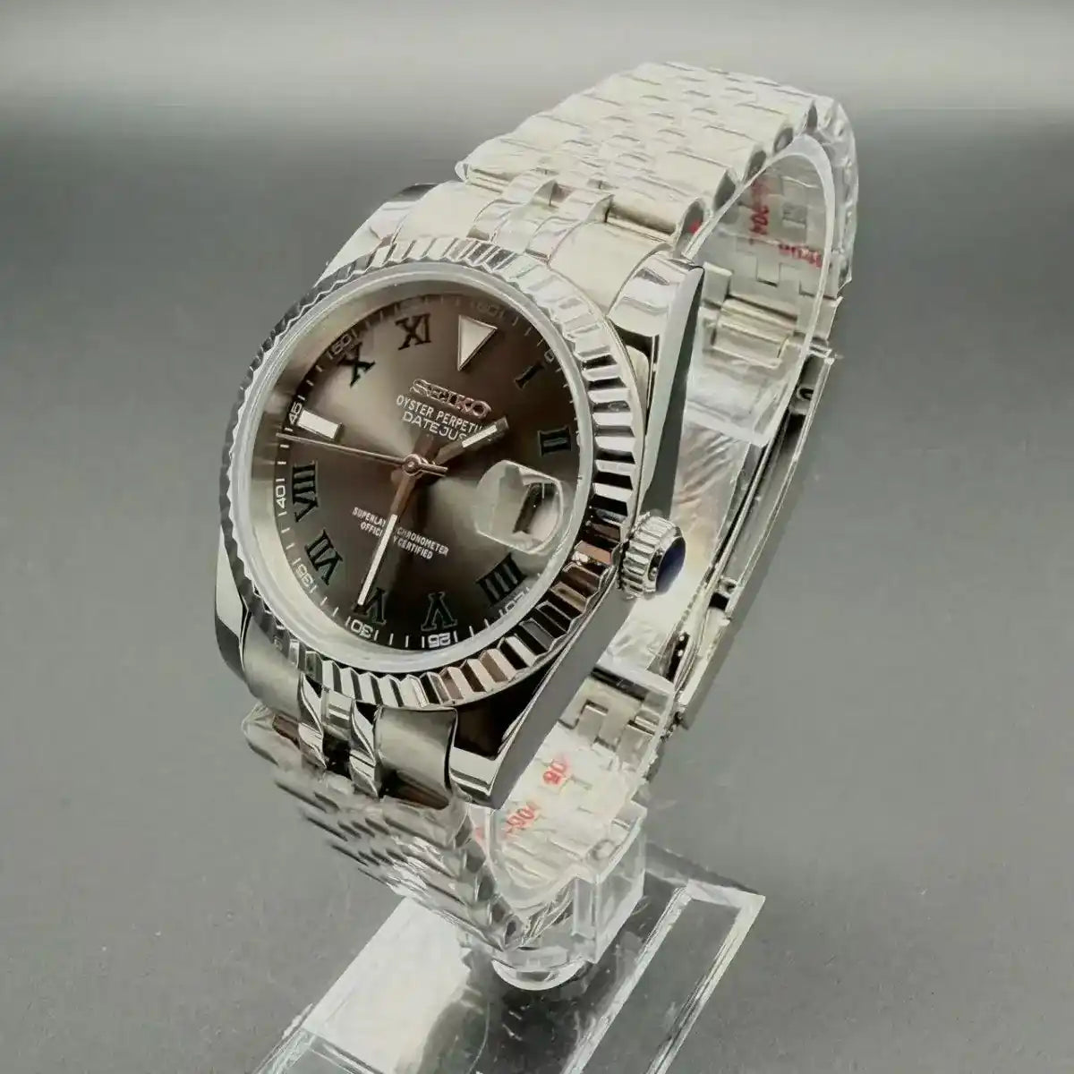 防水実験済　SEIKO MOD カスタム　NH35　シルバー　100m ＹＭ　銀 JUSTMOD | Wimbledon NH35 Seiko Mod – WATCHBRICK