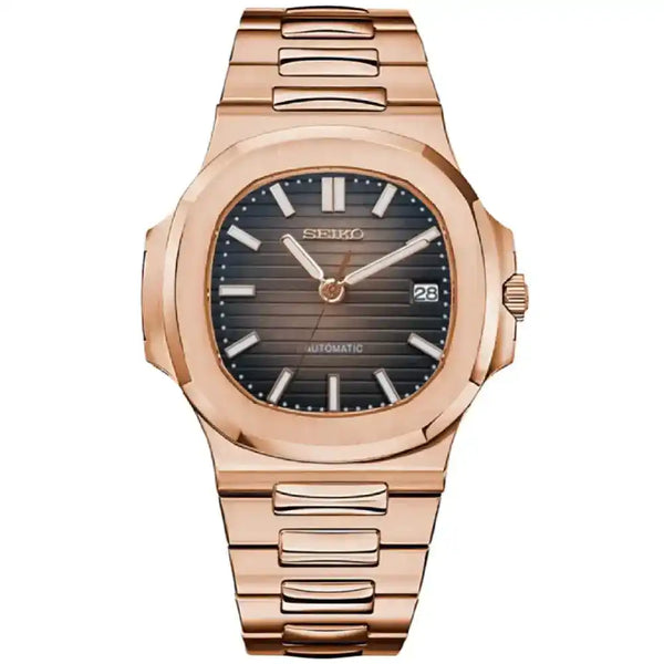 NAUTIKO | Brown Rose Gold NH35 Custom Watch – WATCHBRICK