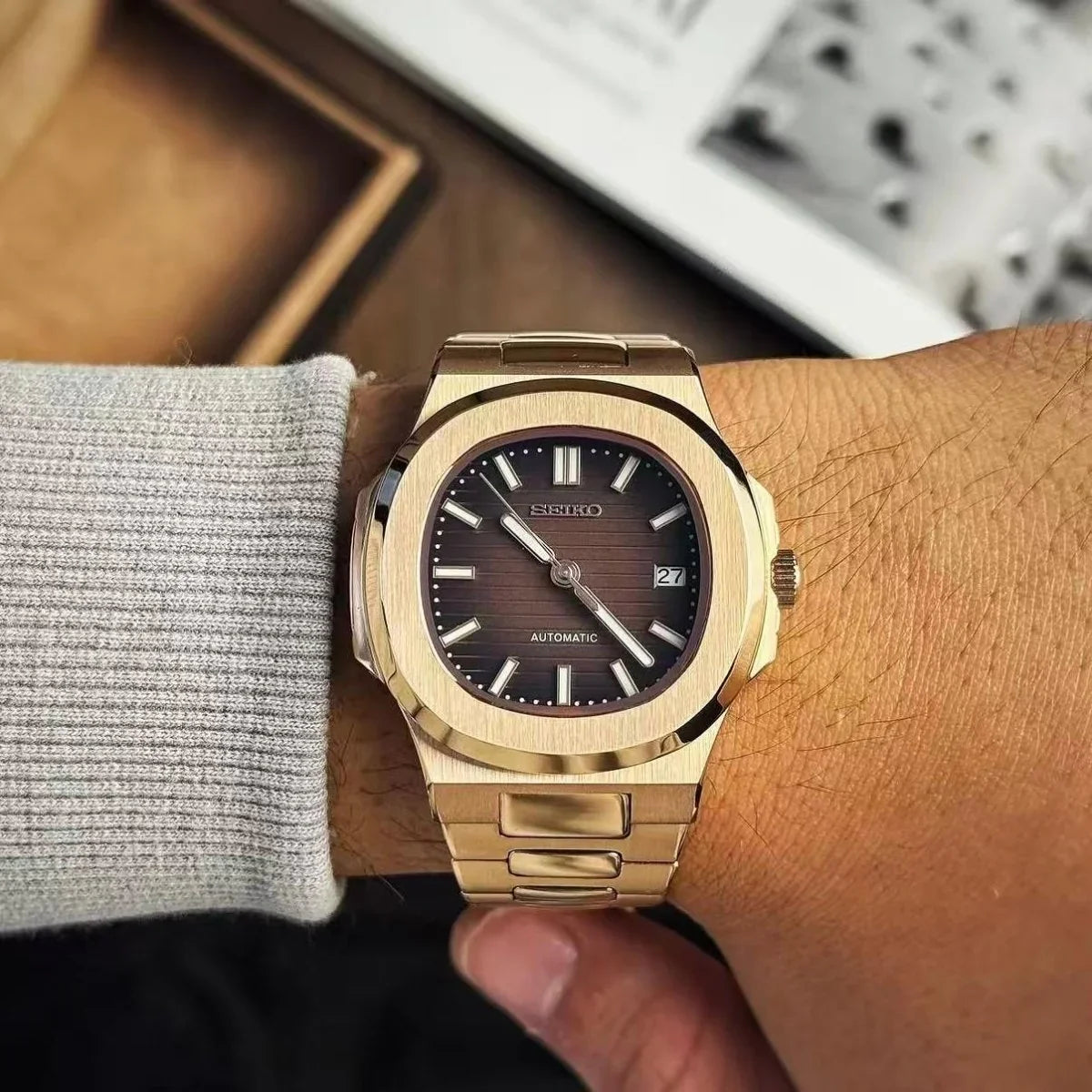 NAUTIKO | Brown Dial Rose Gold - WATCHBRICK