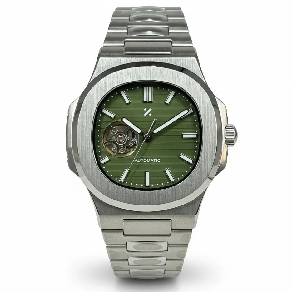 NAUTIKO | Emerald Open-Heart Date - WB MOD WATCHES