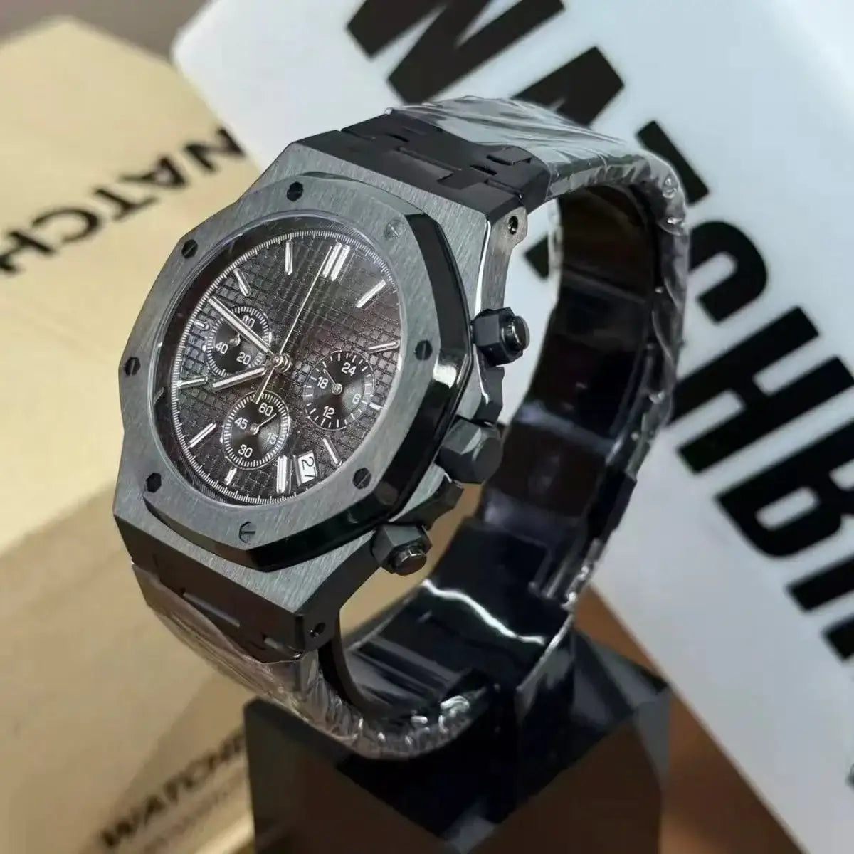 OAKMOD | Stealth Chronograph All-Black VK63 - 398.00 WATCHBRICK