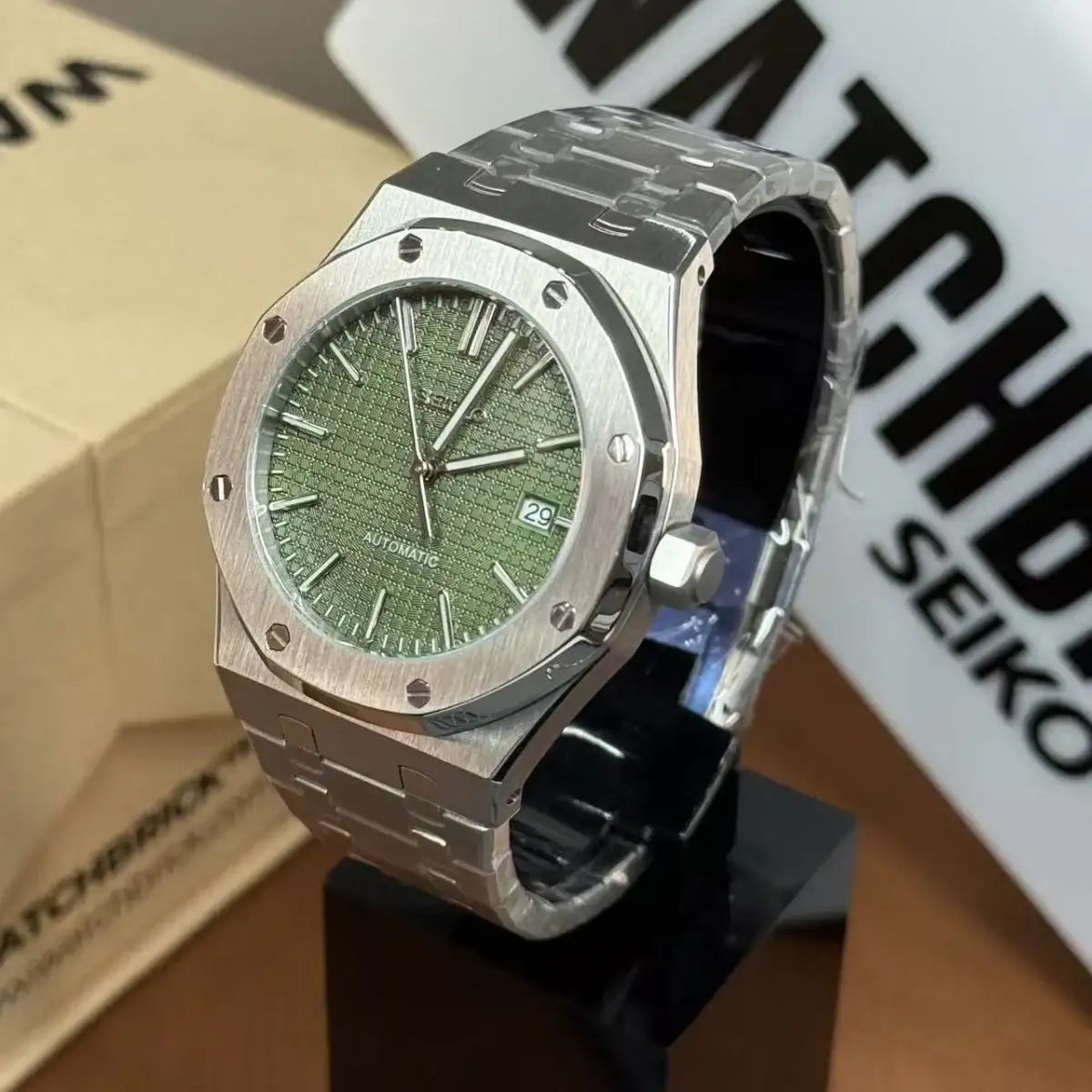 OAKMOD | Forest Brushed Green NH35 Custom Watch Custom Seiko Mod