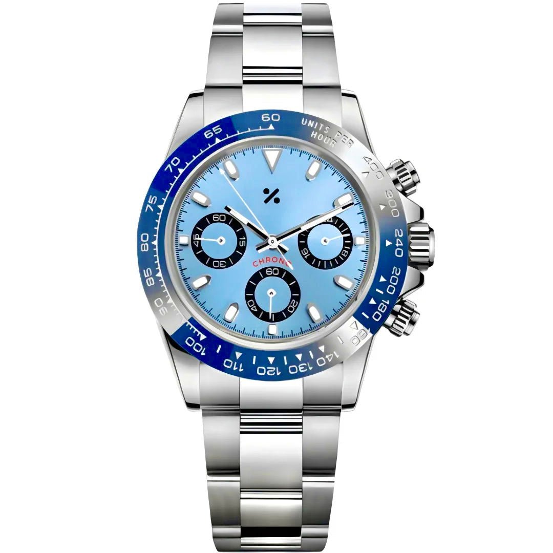SEIKTONA | Blue Bezel Panda VK63 - WB MOD WATCHES