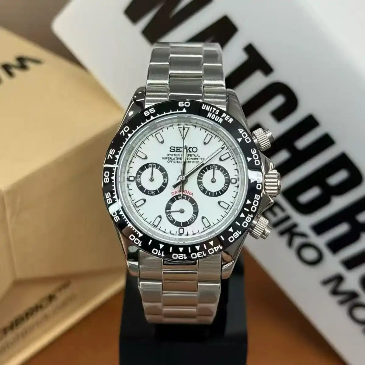 SEITONA | White Panda VK63 Seiko Mod – WATCHBRICK