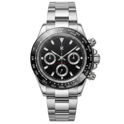 SEITONA | Black Panda VK63 Chrono - 398.00 WATCHBRICK
