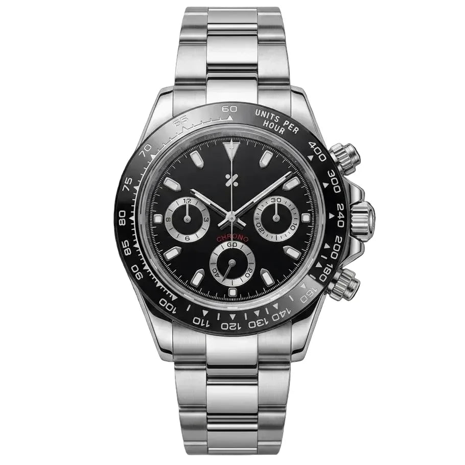SEITONA | Black Panda VK63 Chrono - 398.00 WATCHBRICK