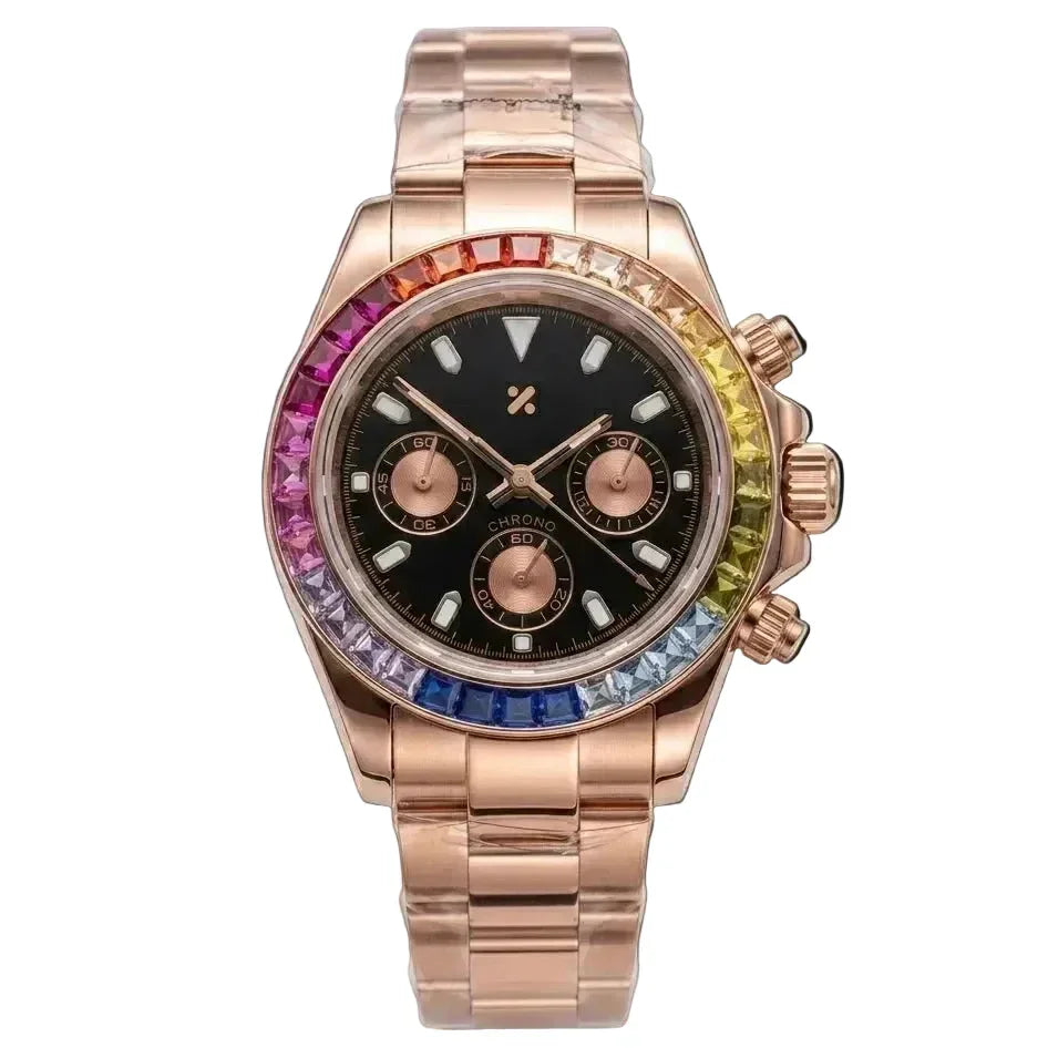 SEITONA | Rainbow Bezel – ROSE GOLD - 428.00 WATCHBRICK