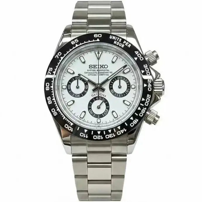 SEITONA | White Panda VK63 Seiko Mod Custom Seiko Mod Watches