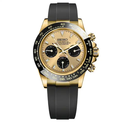 SEITONA | Black Eyes Gold Rubber VK63 Seiko Mod - 413.00 WATCHBRICK