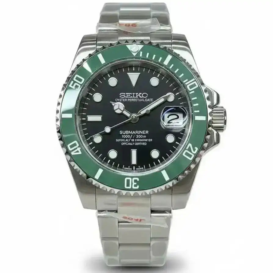 SUBMOD | Kermit Green NH35 Seiko Mod – WATCHBRICK